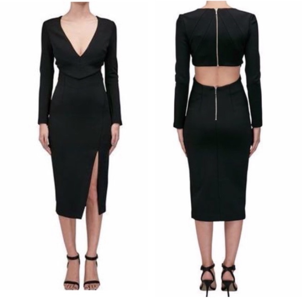 NICHOLAS Black Midi Dress